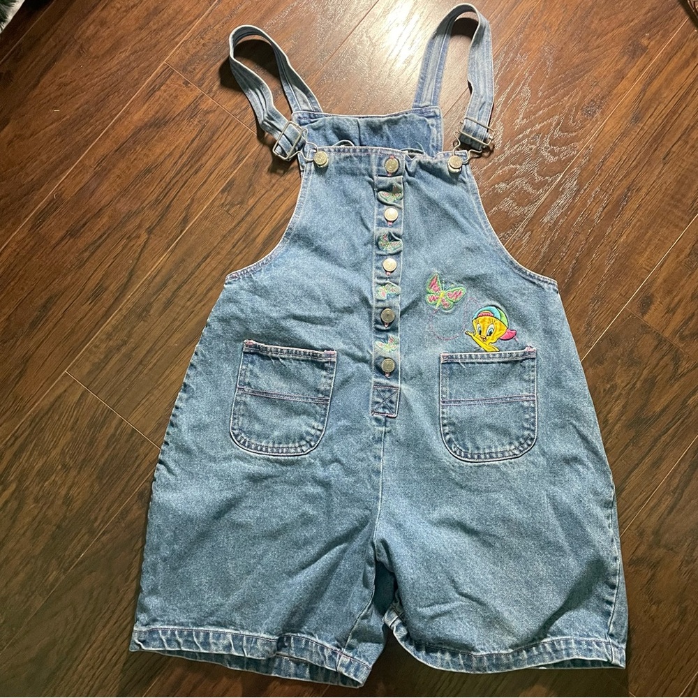 Vintage Looney Tunes Tweety Denim Overalls
